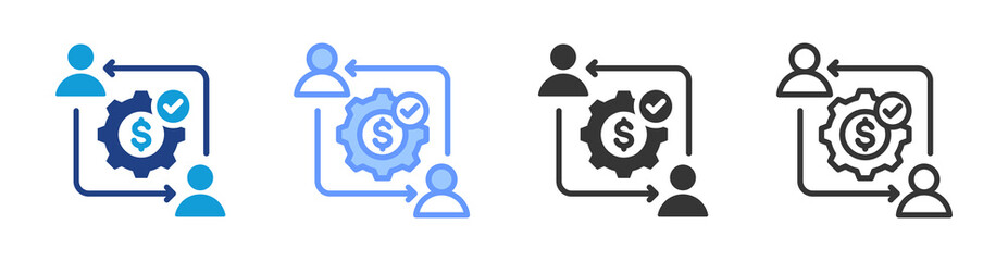 Cost Management icon set multiple style collection