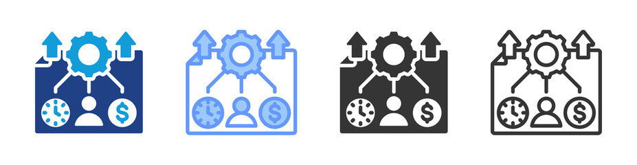 Obraz premium Resource Planning icon set multiple style collection