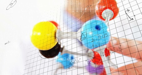 Image of mathematical formulae over scientist