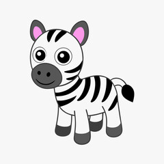 cartoon characters zebra isolated on white background