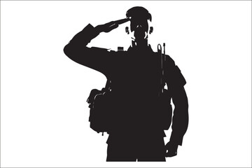Memorial Day Heroes: Patriotic Soldier Silhouette