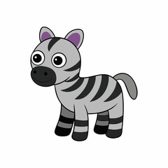 cartoon characters zebra isolated on white background