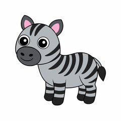 cartoon characters zebra isolated on white background