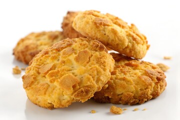 cornflake biscuit isolated on white background