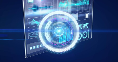Image of processing circle on scientific graph and data
