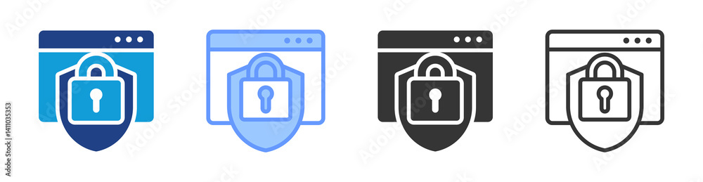 Aufkleber security icon set multiple style collection