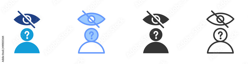 Poster confidentiality icon set multiple style collection