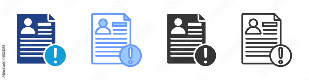 Poster personal information icon set multiple style collection