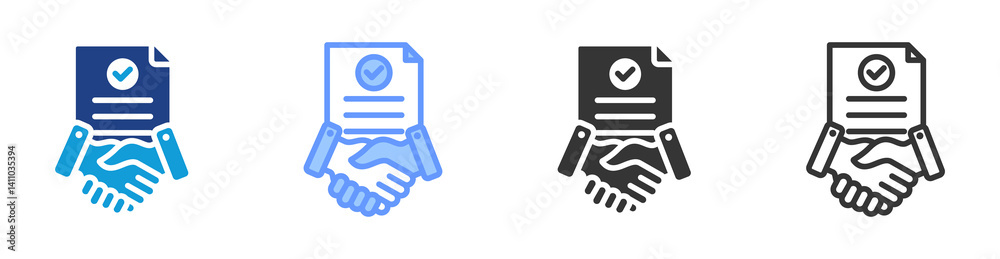 Poster consent form icon set multiple style collection