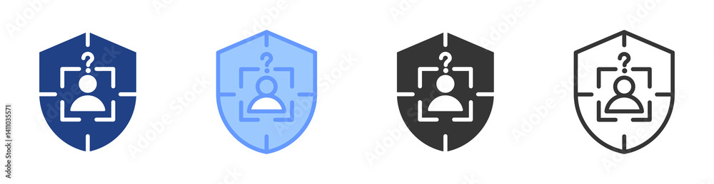 Poster Pseudonymization icon set multiple style collection