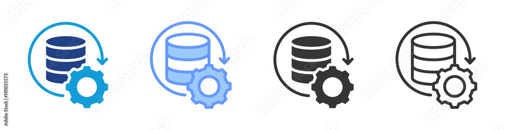 Aufkleber Data Processing icon set multiple style collection