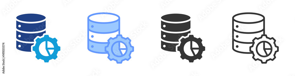 Poster Data Management icon set multiple style collection