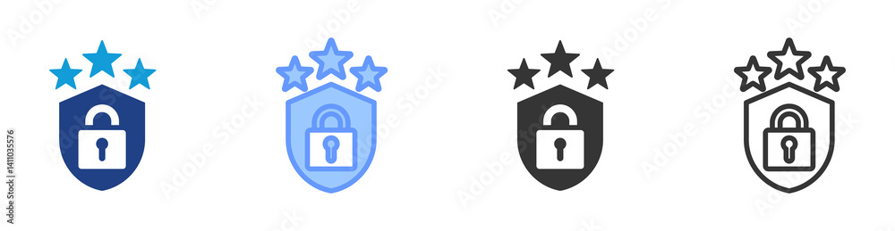 Poster Gdpr icon set multiple style collection