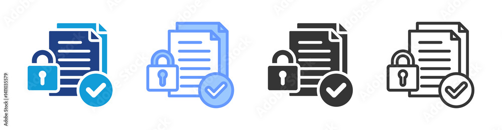 Poster compliance icon set multiple style collection