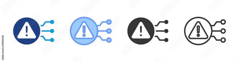 Aufkleber cyber threat icon set multiple style collection