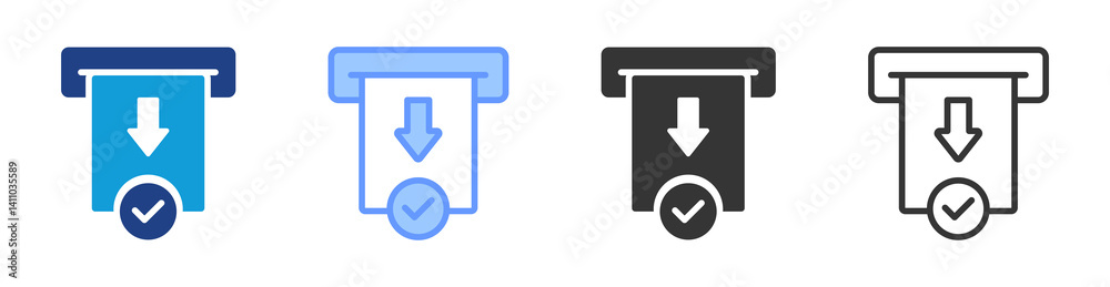 Poster consent withdrawal icon set multiple style collection