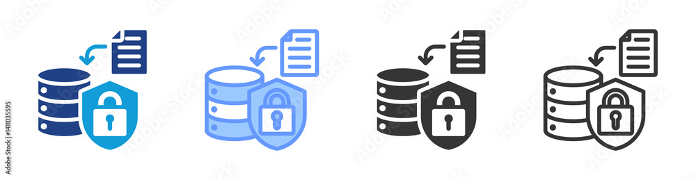 Poster Data Retention icon set multiple style collection