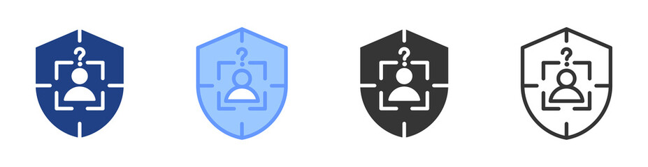 Fototapeta premium Pseudonymization icon set multiple style collection