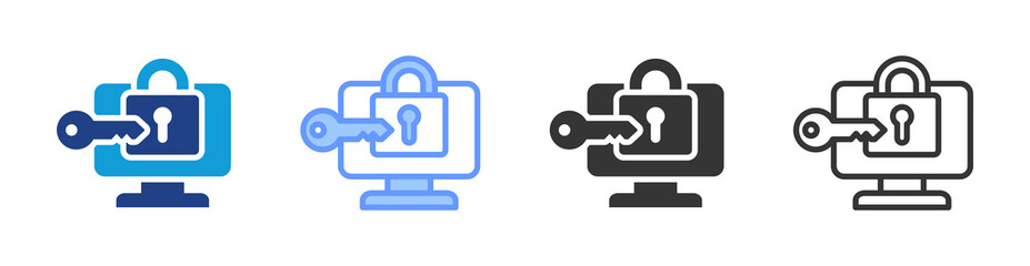 Access icon set multiple style collection