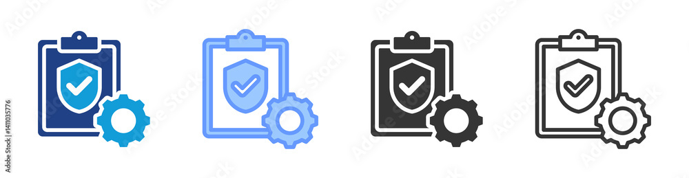 Poster Consent Management icon set multiple style collection