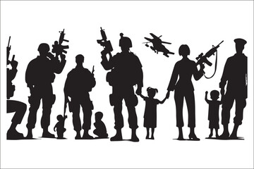 Obraz premium Memorial Day Heroes: Patriotic Soldier Silhouette