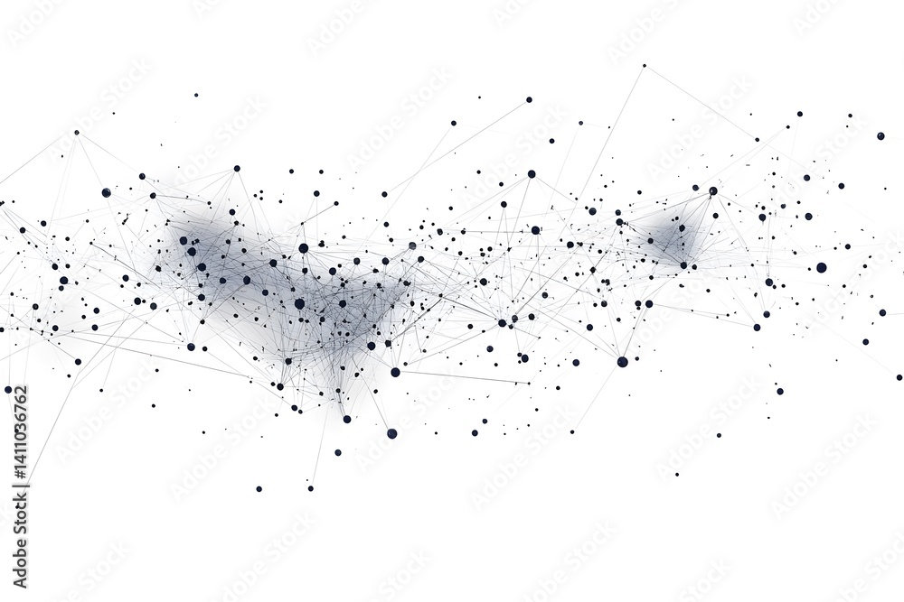 Wall mural global network connection world map , generative ai