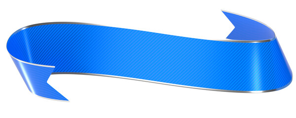 3D Render of a Shiny Blue Ribbon Banner with Silver Trim, Perfect for Award, Celebration, or
