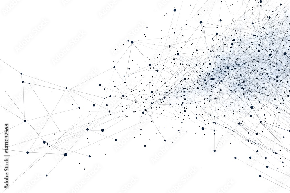 Wall mural global network connection world map , generative ai