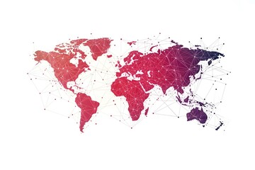 Fototapeta premium Global network connection world map , Generative AI