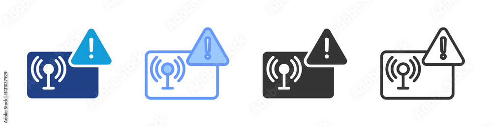 Poster Intrusion Detection icon set multiple style collection
