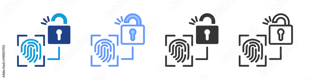 Poster Access Control icon set multiple style collection