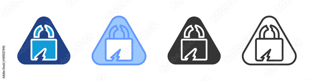 Poster Vulnerability icon set multiple style collection