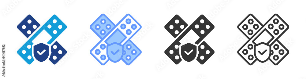Poster Patch icon set multiple style collection