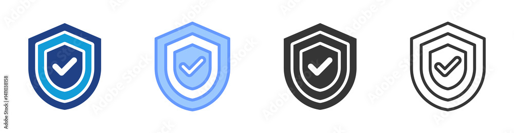 Poster protection icon set multiple style collection