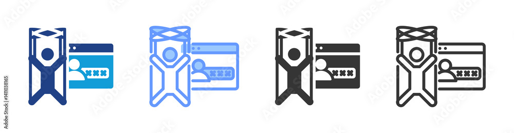 Poster Slave Control icon set multiple style collection