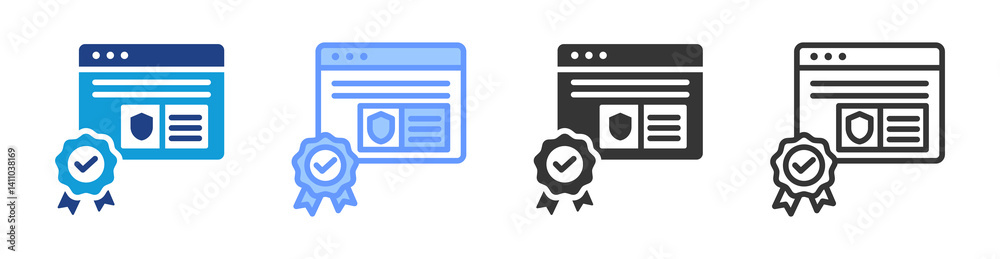Aufkleber digital signature icon set multiple style collection