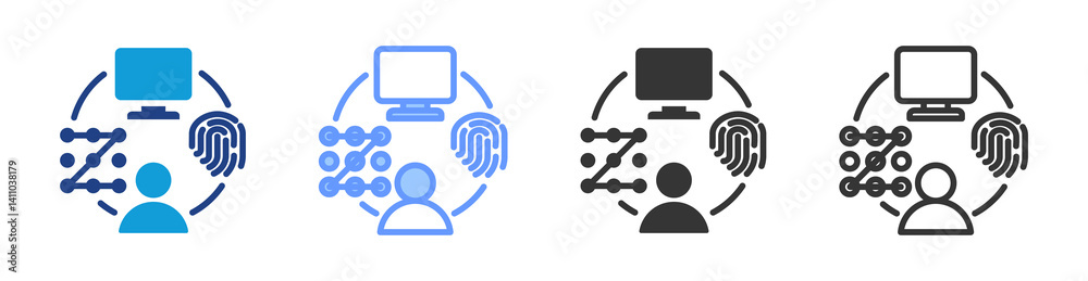 Poster Multi Factor Authentication icon set multiple style collection