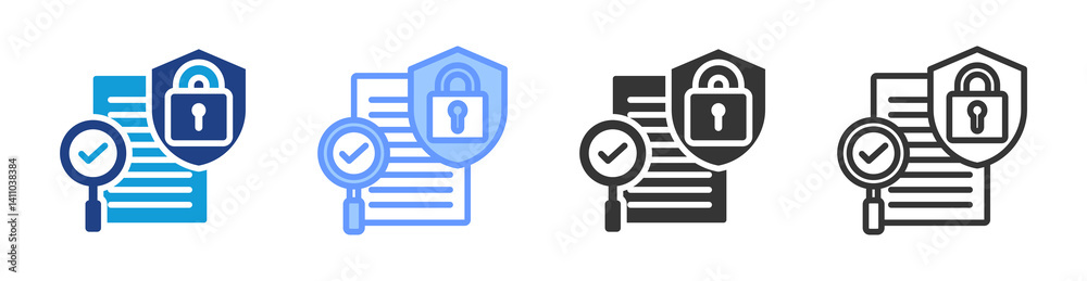 Aufkleber Security Audit icon set multiple style collection