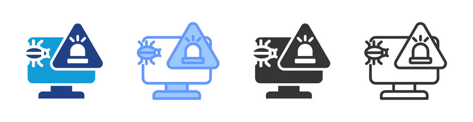 Cyber Security Incident icon set multiple style collection
