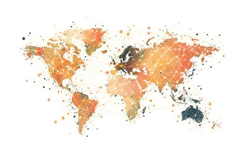 Obraz premium Global network connection world map , Generative AI 