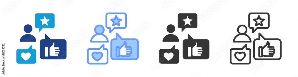Aufkleber Experience icon set multiple style collection