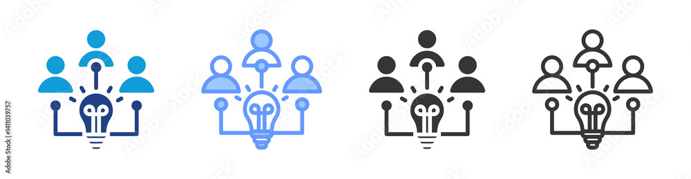 Poster Knowledge Transfer icon set multiple style collection
