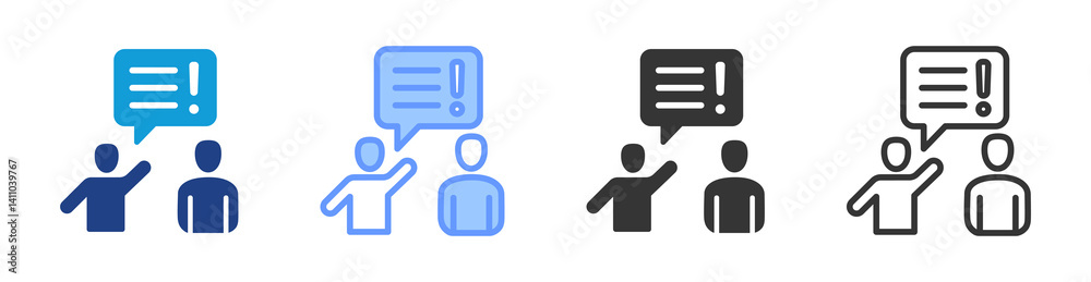 Poster information icon set multiple style collection