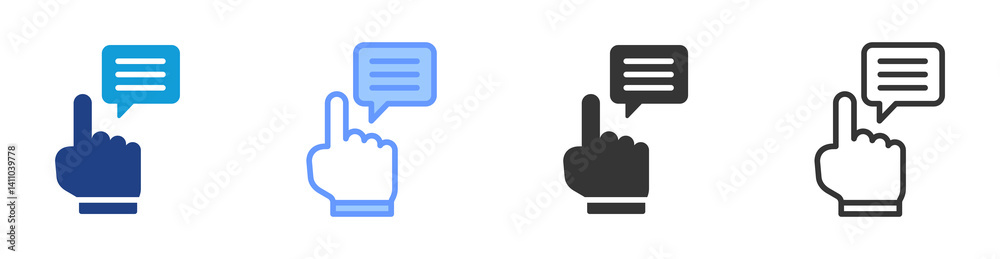 Poster Instruction icon set multiple style collection