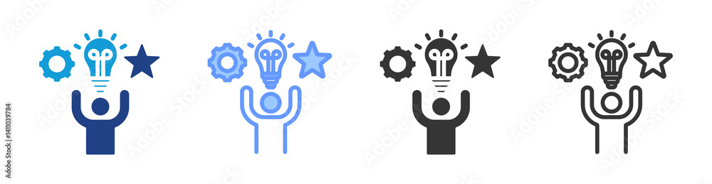 Poster acquire icon set multiple style collection
