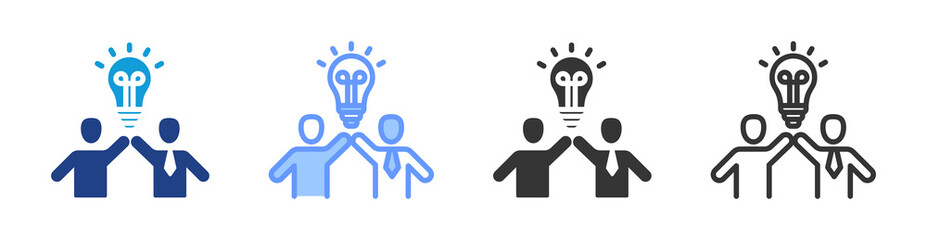 Mentorship icon set multiple style collection