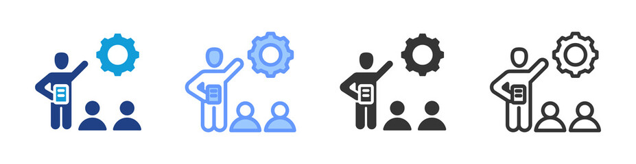 Training icon set multiple style collection