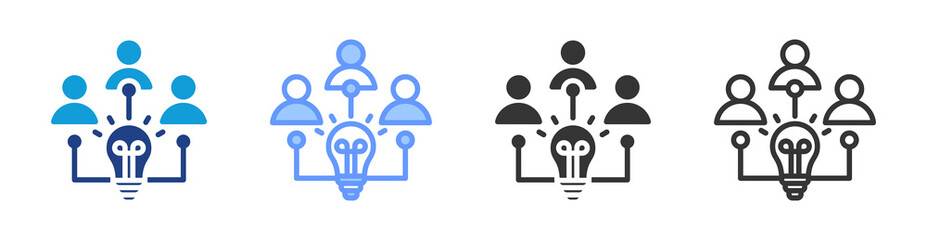 Knowledge Transfer icon set multiple style collection