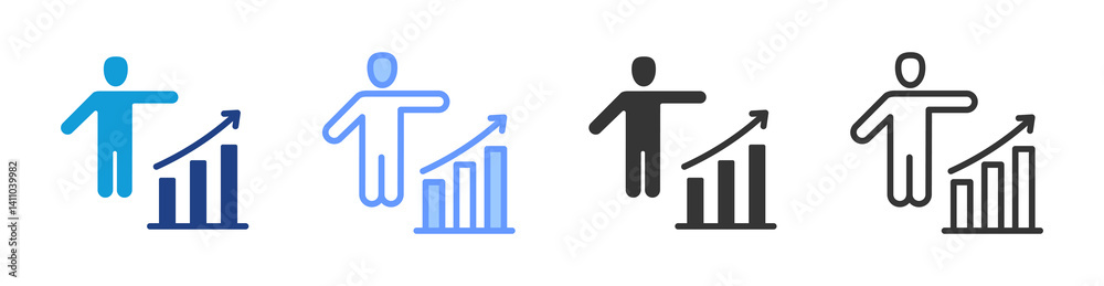 Poster Mentor icon set multiple style collection