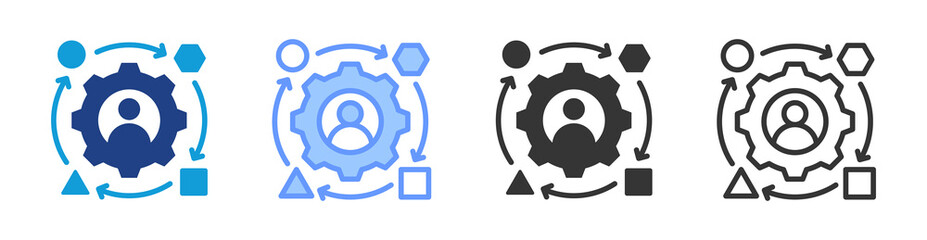 Adaptation icon set multiple style collection